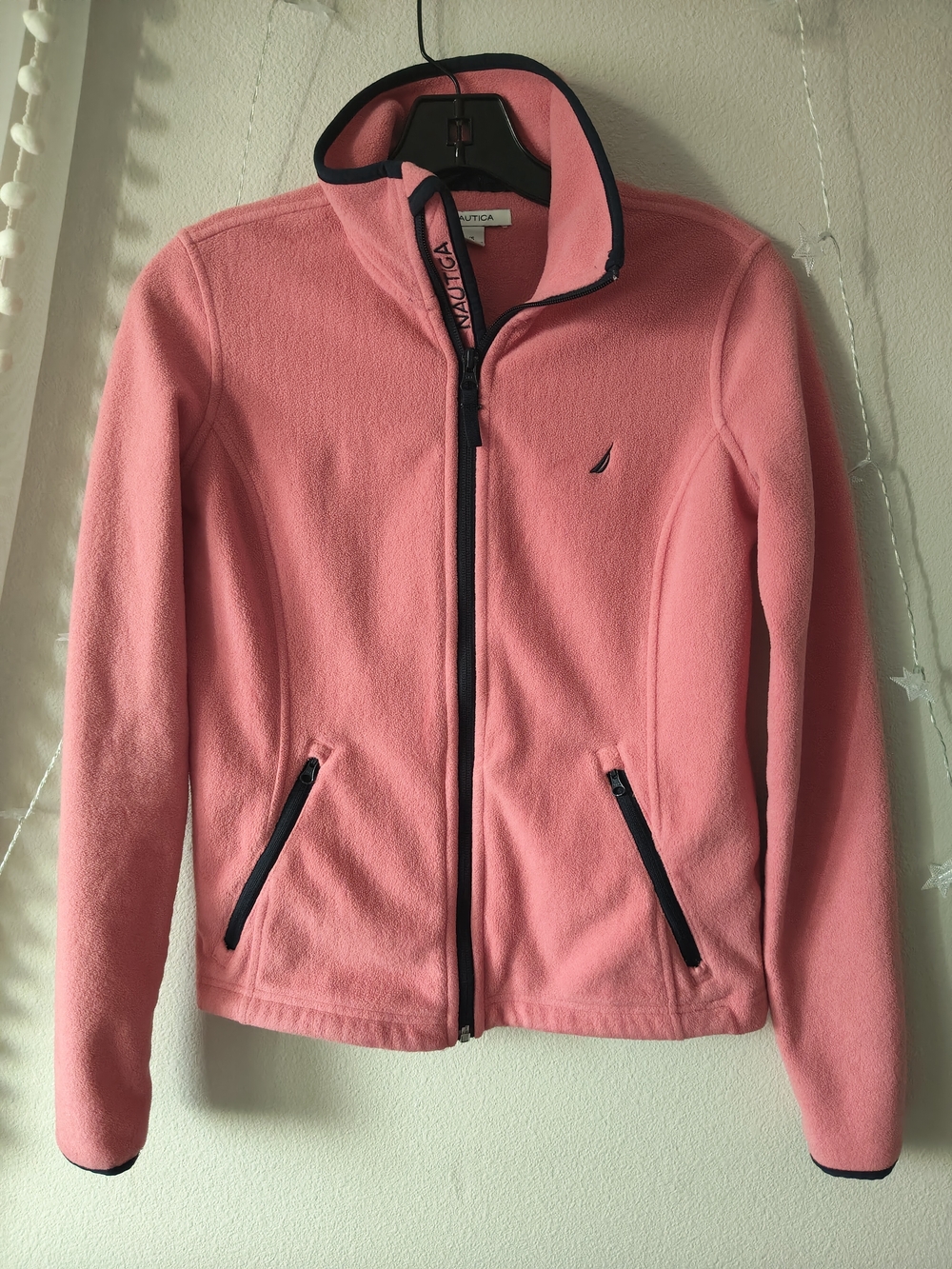 Nautica Orange Fleece Full-Zip Jacket